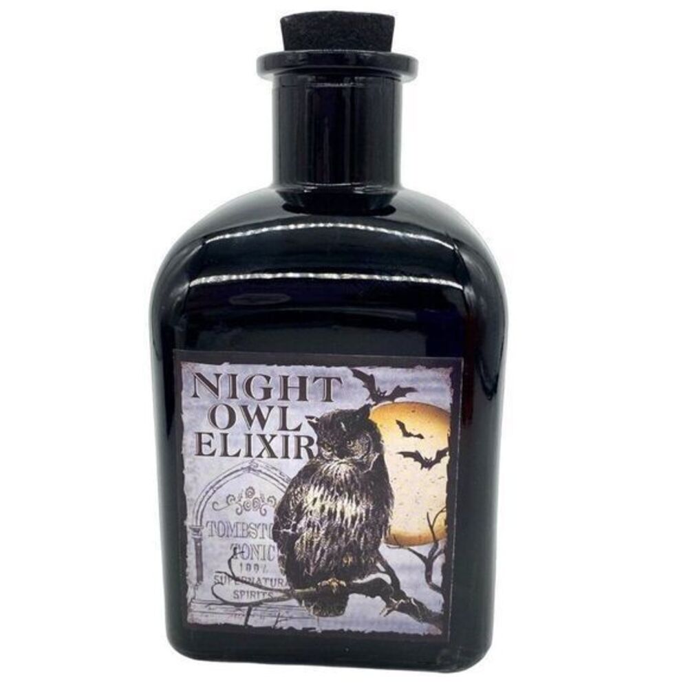 Halloween Potion Apothecary Bottle Night Owl Elixir